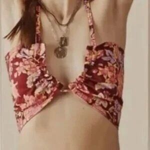 FREE PEOPLE Summer Of Love TOP Bandeau CONVERTIBLE TOP WINE PURPLE L